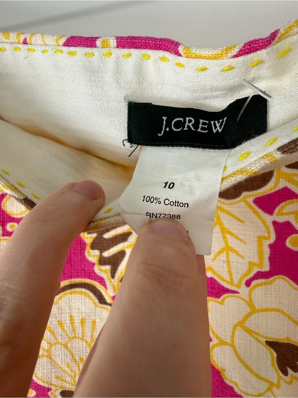 J Crew 100% cotton Floral Print Mini Skirt in Pink and Cream size 10